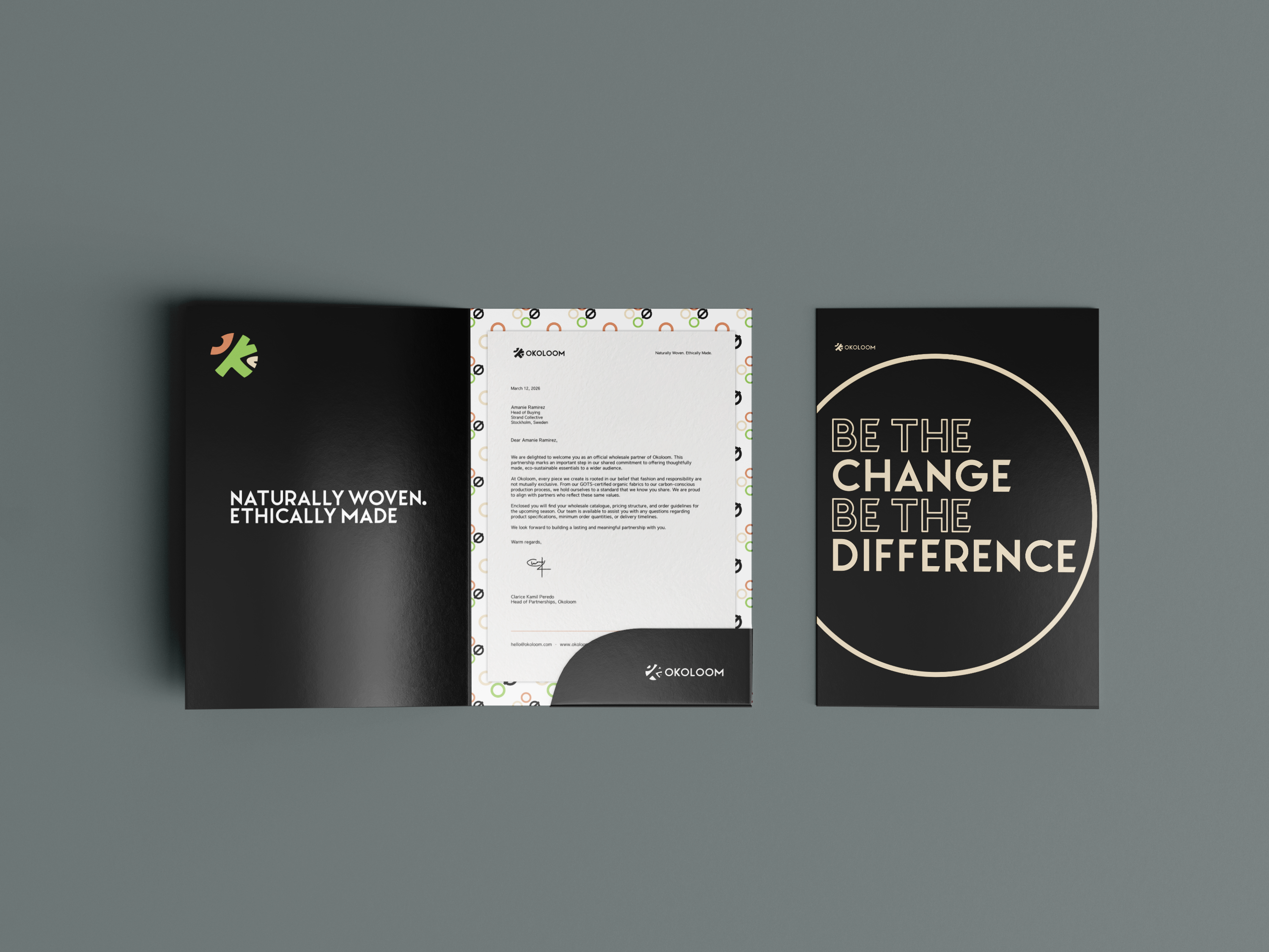 Open folder with letterhead