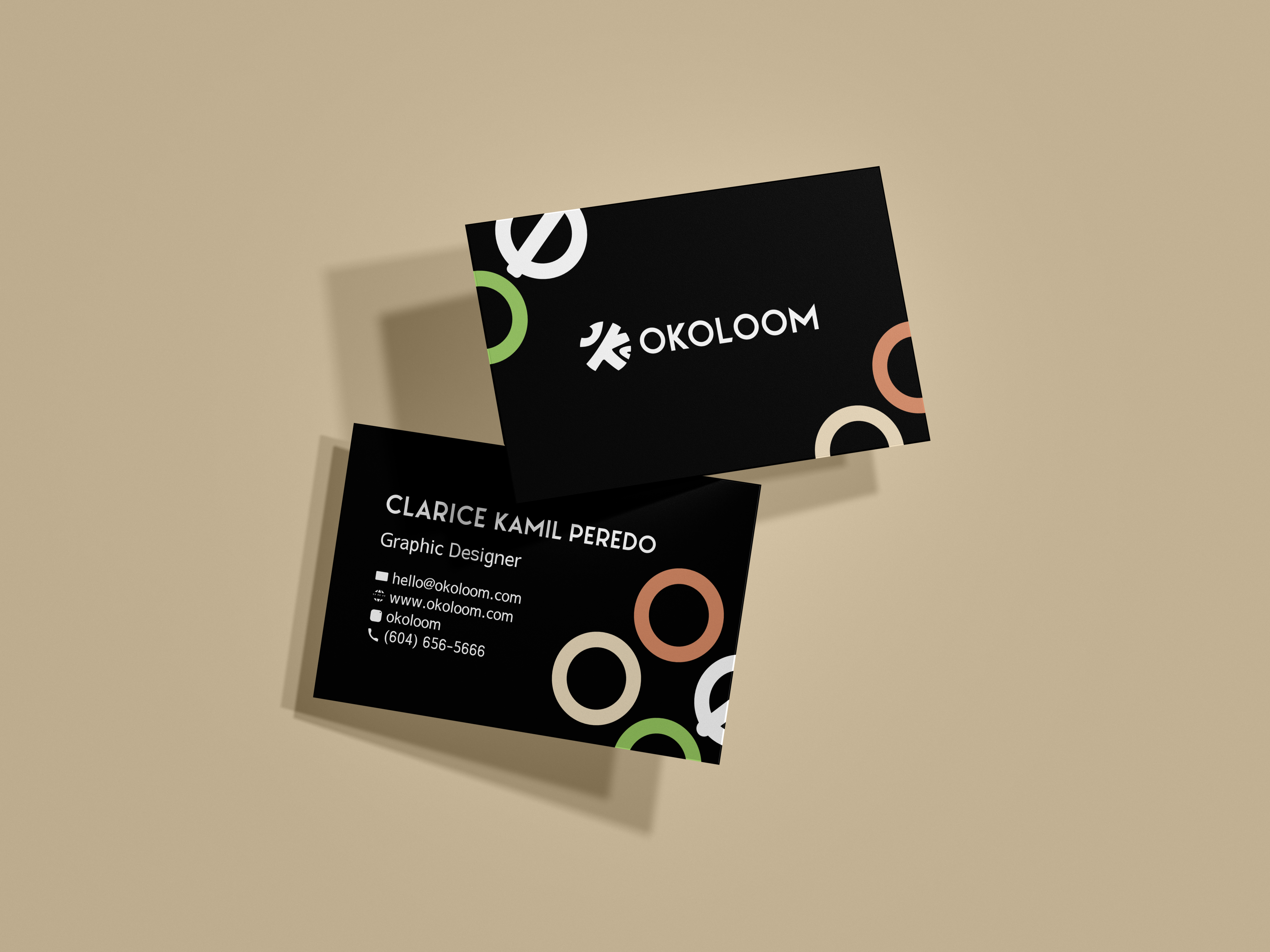 Black coloured business cards mockup