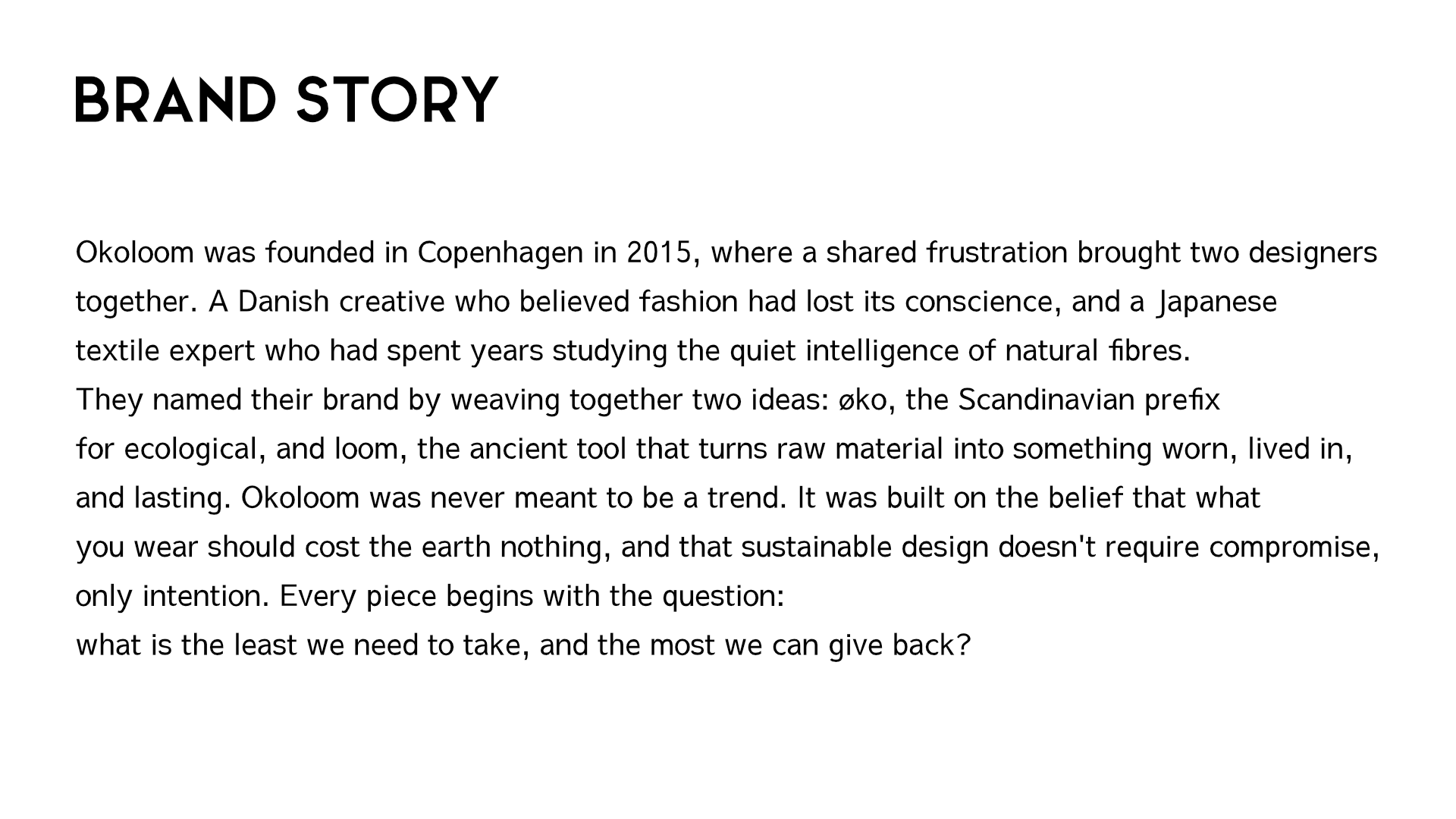 Brand story